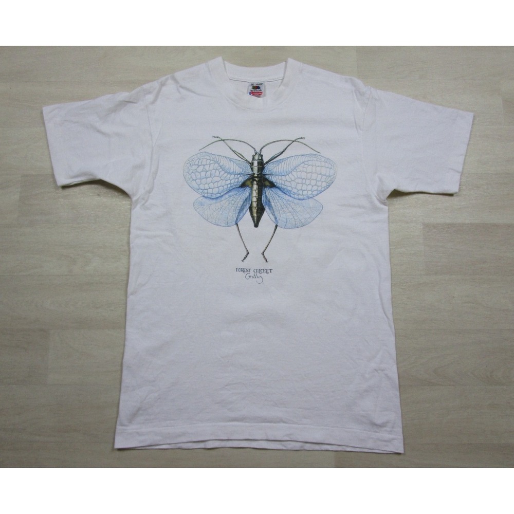 Vintage 90s Forest Cricket Insect T Shirt (M) Entomology Bug Single Stitch FOTL